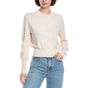 7 For All Mankind Womens Classic Wool-Blend Cardigan, White